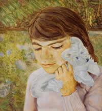 Lucien Freud's Artist's Daughter with Toy Dog