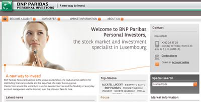 New Website BNP Paribas Personal Investors