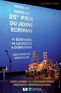 Affiche du 25ème prix du Prix du Jeune Ecrivain, soutenu par la Fondation BNP Paribas